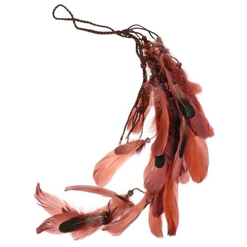 Mikinona Feder Stirnband Haarband mit -Quasten Stirnbänder Hippie-Accessoires verdrehte Damen Festivalkleidung Karnevals-Kopfbedeckungen für Frauen Stirnband für Festival von Mikinona