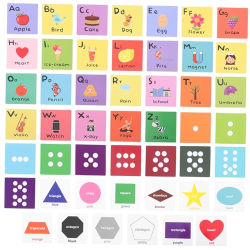 Mikinona Frühkindliche Lernkarten Teilig Alphabet Zahlen Formen Farben Englisch Buchstaben Kognitive Manipulative Fähigkeiten Spielerisch Lernen von Mikinona