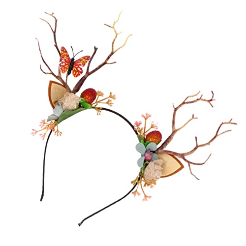 Mikinona Funny Deer Horn Headband mit und Beeren Kostüm Haarreifen für Halloween und Weihnachten Langlebiges Plastik und Stoffmaterial Geeignet für Erwachsene Modisches Mikinona Funny Deer Horn Headband mit und Beeren Kostüm Haarreifen für Halloween und Weihnachten Langlebiges Plastik und Stoffmaterial Geeignet für Erwachsene Modisches von Mikinona