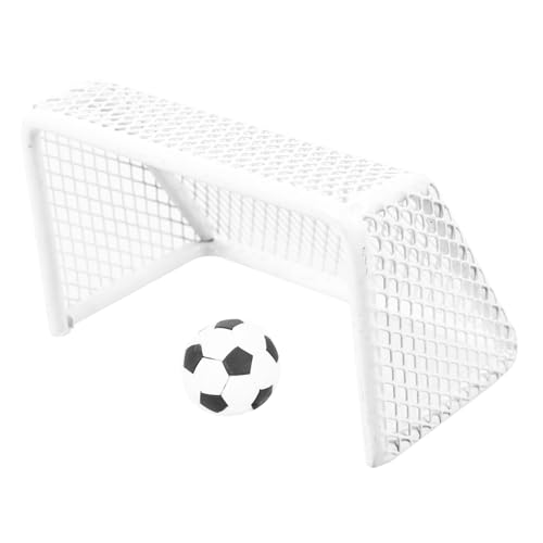 Mikinona Fußballtor Puppenhaus Miniatur Mini Fußball Mini Fußbälle Fußball Mini Kleine Fußballtore Fußballnetz Mini Tore Fußball Mini Fußball Dekoration Fußballtor Weiß von Mikinona