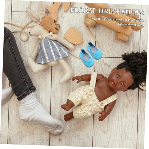 Mikinona Glitzernde Puppenschuhe Blumenmuster Puppe Sommer Accessoires Funkelnde Kleid Schuhe für Mädchen Puppenzubehör Prinzessin von Mikinona
