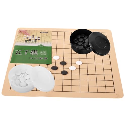 Mikinona Go Chess Holzspiel Tragbar Leicht Klappbares Go Spiel Brettspiel mit Schwarze Weiße Steine für Anfänger und Trainingsspielzeug von Mikinona