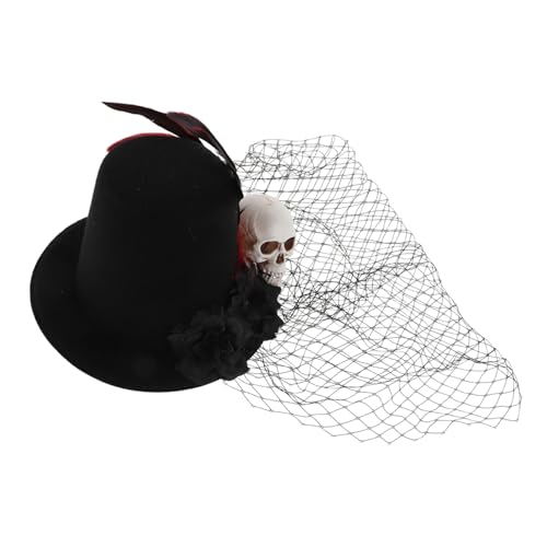 Mikinona Gothic Mini mit Schwarzem Schleier und Handgefertigter Mesh Hut für Halloween Kostüm Eleganter Fascinator mit Rosen Leichter Haarclip für Damen Mikinona Gothic Mini mit Schwarzem Schleier und Handgefertigter Mesh Hut für Halloween Kostüm Eleganter Fascinator mit Rosen Leichter Haarclip für Damen von Mikinona