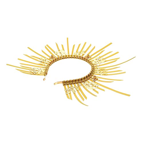Mikinona Gotisches Kopfschmuck Haarband Party Hair Hoop Rosa Jungfrau Halloween tragen elegant Handwerksstirnband Haarschmuck für Damen Party-Foto-Requisite Plastik Yellow von Mikinona