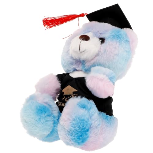Mikinona Graduation Bear Plüschtier mit Doktorhut Weicher aus Stoff Niedliche Abschlussdekoration und für und Bachelor Absolventen für und Zimmerdekor von Mikinona