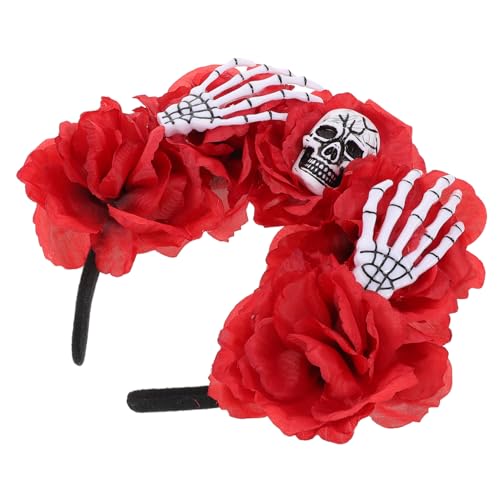Mikinona Gruseliges Halloween Stirnband mit Knochenkrallen und Roter Spooky Haaraccessoire für Kostümfeiern Teuflisches Cosplay von Mikinona