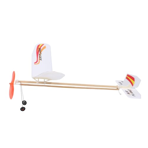 Mikinona Gummiband Flugzeug Modell Bausatz Rot DIY Luftfahrzeug für Kleines Indoor Outdoor Flugmodell Gummimotor Betrieben Pädagogisches Bastelspielzeug für Schüler von Mikinona