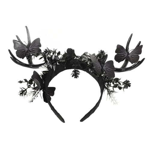 Mikinona Halloween Antler Headband Großer Dunkler Geweih Haarreif für Kostümpartys und Cosplay Wiederverwendbar Halloween und Thematische Feiern Mikinona Halloween Antler Headband Großer Dunkler Geweih Haarreif für Kostümpartys und Cosplay Wiederverwendbar Halloween und Thematische Feiern von Mikinona