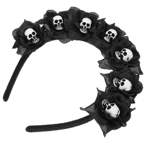 Mikinona Halloween Blumen Skelett Haarreif Schwarzes Blumendesign für Kostümpartys und Halloween Events Leicht Langlebig und Gestaltet für Jede Feier für Besten Tragekomfort Mikinona Halloween Blumen Skelett Haarreif Schwarzes Blumendesign für Kostümpartys und Halloween Events Leicht Langlebig und Gestaltet für Jede Feier für Besten Tragekomfort von Mikinona