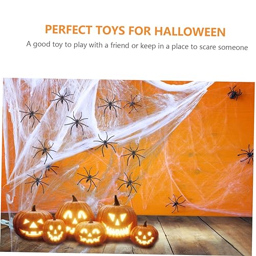 Mikinona Halloween Deko Teilig mit Dehnbarem Polyester Spinnennetz und Realistischen Künstlichen Spinnen Gruselige Halloween Dekoration für Innen und Außen für Party und Trick Treat von Mikinona