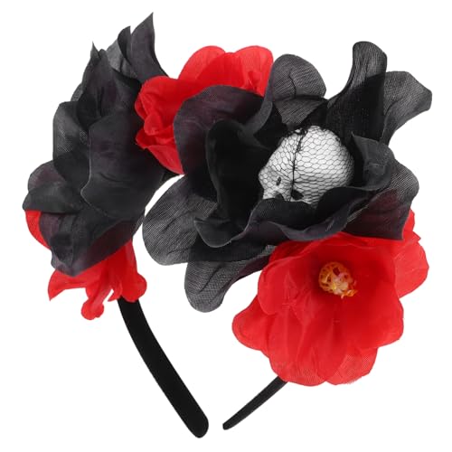 Mikinona Halloween Haarschmuck Schädel Haarreif mit Realistischen Rosen Party Accessoire für Damen und Herren Komfortabel und Festlich für Halloween und Kostümpartys Mikinona Halloween Haarschmuck Schädel Haarreif mit Realistischen Rosen Party Accessoire für Damen und Herren Komfortabel und Festlich für Halloween und Kostümpartys von Mikinona