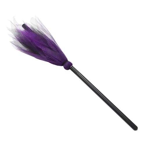 Mikinona Halloween Hexenbesen Kostüm Requisit Leichter Kunststoffbesen Mit Netzdekor Für Hexen Cosplay Party Und Halloween Dekoration Farbe Zufällig Zufällige Farbe von Mikinona