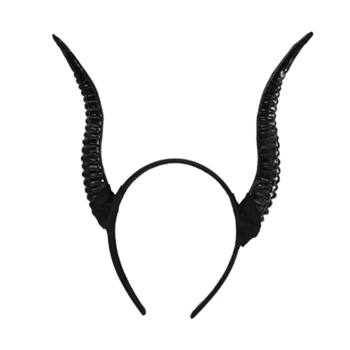 Mikinona Halloween Hörner Haarreif Schwarz Cosplay Hörner Haarreif Damen Party Kopfschmuck für Halloween Kostüm Langlebiges Witziges Accessoire für Karneval Fotos und Verkleidung von Mikinona