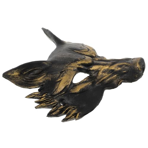 Mikinona Halloween PU Fuchs Halbgesichtsmaske Schwarz Gold Elastischer Riemen Unisex Stabile Passform Gruselige Tiermaske für Kostüm und Maskeradepartys Fasching Halloween Mikinona Halloween PU Fuchs Halbgesichtsmaske Schwarz Gold Elastischer Riemen Unisex Stabile Passform Gruselige Tiermaske für Kostüm und Maskeradepartys Fasching Halloween von Mikinona