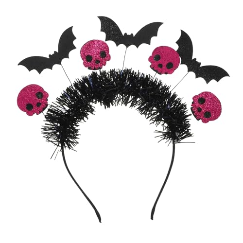 Mikinona Halloween Schädel Haarreif mit Fledermaus Design Gruseliges Cosplay Accessoire für Halloween und Kostümpartys Vielseitiger Party Haarreif für Damen und Herren von Mikinona
