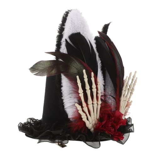 Mikinona Halloween Steampunk Zylinderhut mit Hasenohren für Kostümpartys und Bühnenaufführungen Einzigartiger Hut Federdetails für Erwachsene Mikinona Halloween Steampunk Zylinderhut mit Hasenohren für Kostümpartys und Bühnenaufführungen Einzigartiger Hut Federdetails für Erwachsene von Mikinona