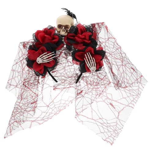 Mikinona Halloween Stirnband mit Floralem Schleier und Schädel Design Eleganter Day Of The Dead Kopfschmuck für Damen Vielseitiges Party Headwear für Halloween Maskenbälle und Kostümfeiern Mikinona Halloween Stirnband mit Floralem Schleier und Schädel Design Eleganter Day Of The Dead Kopfschmuck für Damen Vielseitiges Party Headwear für Halloween Maskenbälle und Kostümfeiern von Mikinona