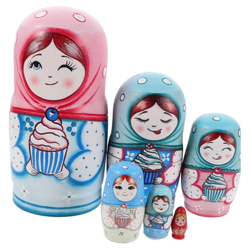 Mikinona Handgefertigte Russische Holz Nesting Dolls Handbemalt Traditionelles Set für Familieninteraktion Logisches und Reiseunterhaltung Natürliche Holzspielzeuge Mikinona Handgefertigte Russische Holz Nesting Dolls Handbemalt Traditionelles Set für Familieninteraktion Logisches und Reiseunterhaltung Natürliche Holzspielzeuge von Mikinona
