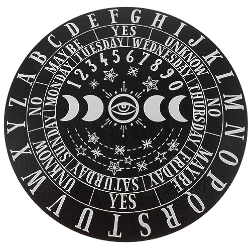 Mikinona Holz Divination Board Schwarzes Sterne Muster Handgefertigtes Pendelbrett aus Hochwertigem Holz für Wahrsagung Meditation und Spirituelle Dekoration von Mikinona