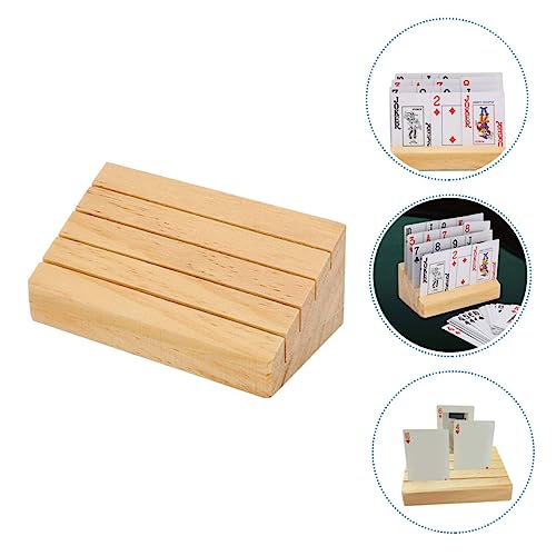 Mikinona Holz Kartenhalter Spielkartenhalter Kartenständer Robust für Poker Canasta Bridge Kartenspiele Erwachsene Senioren von Mikinona