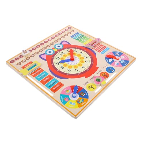 Mikinona Holz Lernuhr für Cartoon Eule Simulierte Uhr Lernspielzeug Wetter Jahreszeiten-erkennung Pädagogisches Holz Cognition Clock für Jungen Mädchen Mikinona Holz Lernuhr für Cartoon Eule Simulierte Uhr Lernspielzeug Wetter Jahreszeiten-erkennung Pädagogisches Holz Cognition Clock für Jungen Mädchen von Mikinona