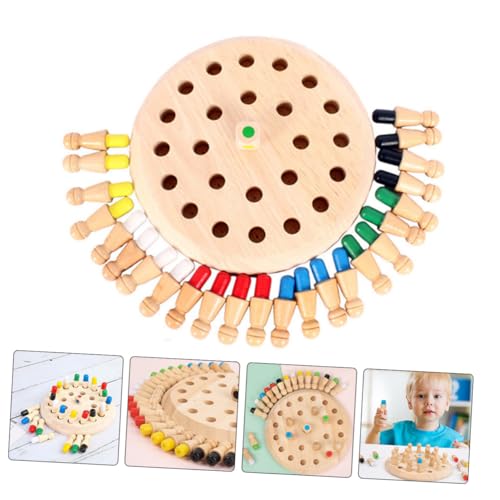 Mikinona Holz Memory Schachspiel Lernspielzeug aus Hochwertigem Holz Trainiert Gedächtnis Konzentration und Hand Auge koordination Pädagogisch Wertvolles Montessori für Ab Jahren von Mikinona