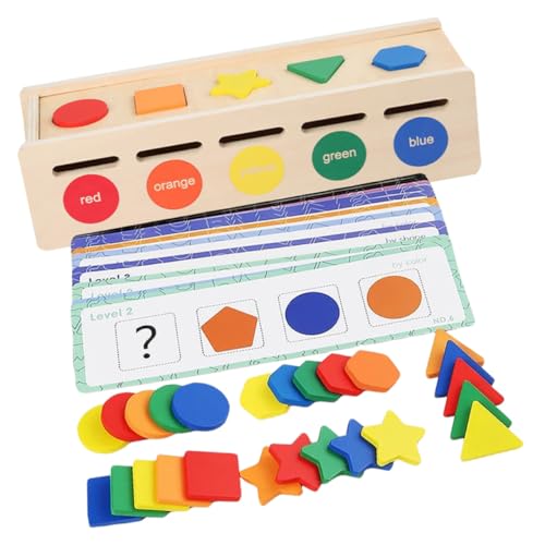 Mikinona Holz Puzzle Lernspielzeug für Kleinkinder Ab Jahren Bunte Formensortierung Feinmotorik Hand Auge koordination und Logischem Denken Robustes Holz disc Box für Eltern Junge von Mikinona