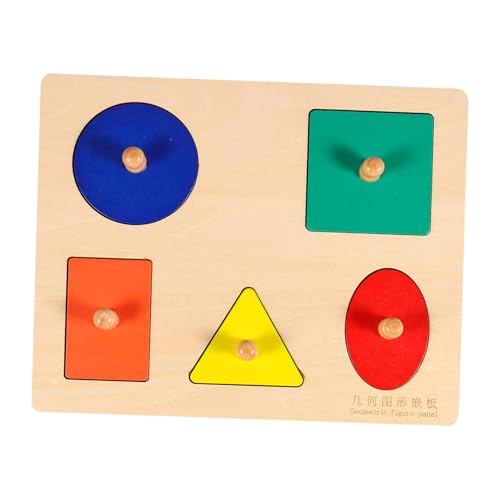 Mikinona Holz Puzzle für Kleinkinder Geometrisches Formenspielzeug Dicke Steckpuzzle für Frühe Lernförderung Motorische Entwicklung Pädagogisches Geeignet für Indoor und Outdoor von Mikinona