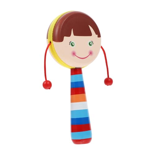 Mikinona Holz Rassel Handshake Maracas Shaker Montessori für Kleinkinder Monate Leichtes Sicheres Kognitives Lernspielzeug Hand Fingerfertigkeit Tragbar für Drinnen und Draußen von Mikinona