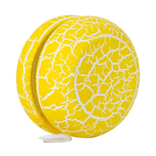 Mikinona Holz Yo yo Gelb Yoyo Ball mit Lebendigem Riss Design Tragbar Fördert Farberkennung und Handgelenkskraft für Jungen und Mädchen Spielspaß von Mikinona