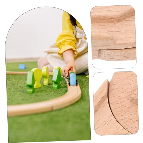 Mikinona Holzeisenbahn Erweiterungsset Holzgleis Zubehör Weiche für DIY Zugstrecke Kreatives Natürlicher Holzmaterial Kompatibel mit Gängigen Modelleisenbahnen von Mikinona