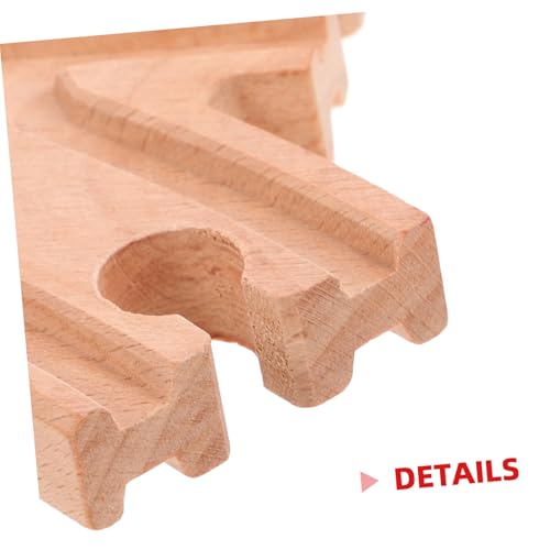Mikinona Holzeisenbahn Zubehör Set aus Robustem Holz Weiche mit Verbindungselementen Fördert Kreatives Pädagogisches Spiel für Kompatibel mit Gängigen Holzeisenbahnschienen von Mikinona