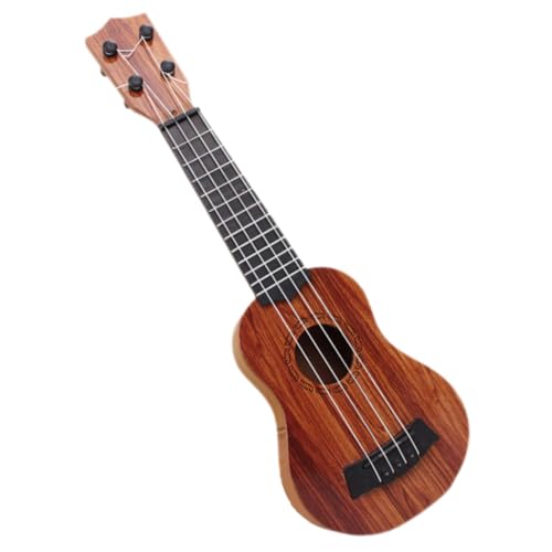 Mikinona Holzfarbene Mini Ukulele Musikinstrument Simulation Pädagogisch Jungen Mädchen Geschenk Frühförderung von Mikinona