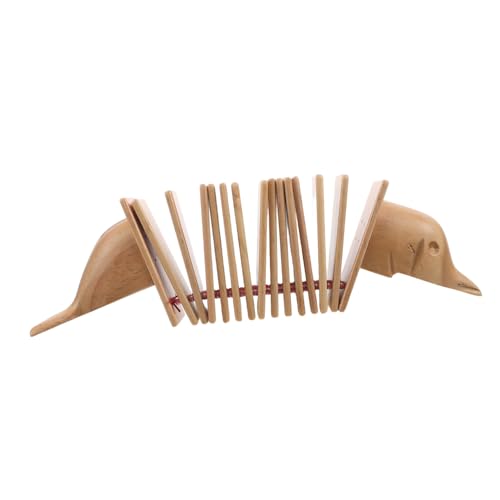 Mikinona Holzklapper Delfinform Handheld Percussion Instrument Frühpädagogik Rhythmuslernen Sicheres Holzspielzeug Kreative Musikalische Früherziehung für Vorschulkinder von Mikinona
