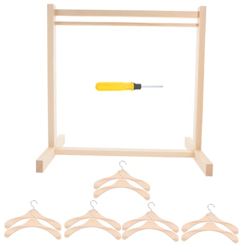 Mikinona Holzpuppen Kleiderständer Miniatur Puppenkleiderbügel für Puppenhaus Stabiles Display für Prinzessinnenkleider Vielseitiger Organizer für Babykleidung Kleiderbügel Tragbar und Mikinona Holzpuppen Kleiderständer Miniatur Puppenkleiderbügel für Puppenhaus Stabiles Display für Prinzessinnenkleider Vielseitiger Organizer für Babykleidung Kleiderbügel Tragbar und von Mikinona