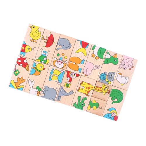 Mikinona Holzpuzzle Domino mit Bunten Tiermotiven Pädagogisches Lernspielzeug Hand Auge Koordination und Kreativität Sicher für Mädchen und Jungen Mikinona Holzpuzzle Domino mit Bunten Tiermotiven Pädagogisches Lernspielzeug Hand Auge Koordination und Kreativität Sicher für Mädchen und Jungen von Mikinona