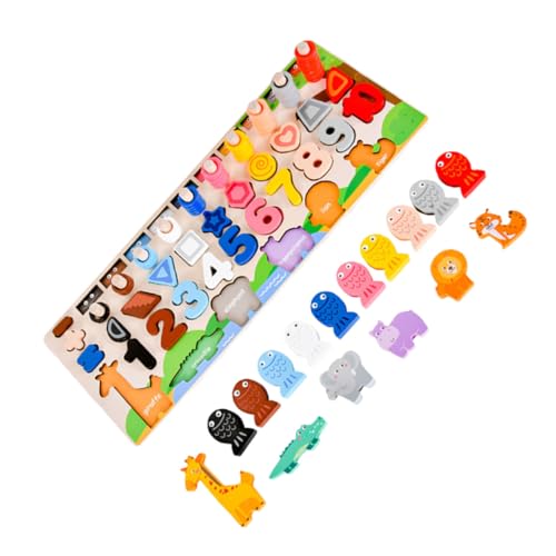 Mikinona Holzpuzzle Lernspielzeug Tiermotiv Montessori Holzspielzeug für Kreativität Farberkennung und Feinmotorik Pädagogisches Steckpuzzle für Jungen und Mädchen von Mikinona