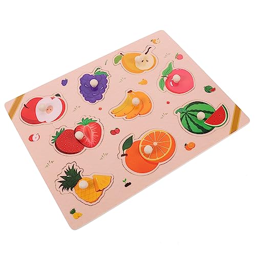 Mikinona Holzpuzzle für Kleinkinder Jahre Bunte Früchte Handgreifpuzzle Sicherer Montessori Lernspielzeug Fördert Feinmotorik Kognitive Fähigkeiten Vorschulspielzeug von Mikinona