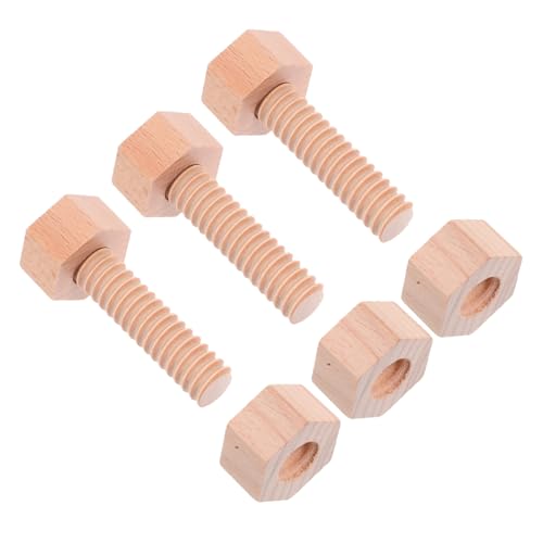 Mikinona Holzschrauben Teilig Konstruktionsspielzeug aus Naturholz zur Feinmotorik Kreatives Bauen Sicher Langlebig Pädagogisch Geeignet für Kleinkinder von Mikinona