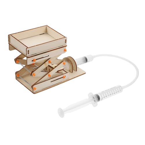 Mikinona Hydraulische Lab Jack Maschine Bausatz Höhenverstellbar DIY Wissenschaftsspielzeug für Pädagogisch Fördernd Experimente Hebebühne Holzmaterial Stem Lernspielzeug von Mikinona