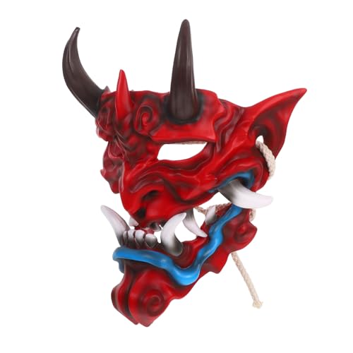 Mikinona Japanische Dämonenmaske Halloween Unisex Leichtes Cosplay Kostüm Zubehör Mit Hörnern Für Männer Und Frauen Authentische Horroroptik Verstellbar Komfortabel Für Party Und Mikinona Japanische Dämonenmaske Halloween Unisex Leichtes Cosplay Kostüm Zubehör Mit Hörnern Für Männer Und Frauen Authentische Horroroptik Verstellbar Komfortabel Für Party Und von Mikinona
