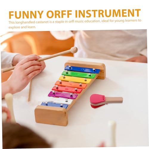 Mikinona Kastagnetten mit Langem Griff Holz Percussion Instrument für Kleinkinder Sicher und Langlebig Fördert Musikalische Entwicklung und Orff musikpädagogik für Musikunterricht und Mikinona Kastagnetten mit Langem Griff Holz Percussion Instrument für Kleinkinder Sicher und Langlebig Fördert Musikalische Entwicklung und Orff musikpädagogik für Musikunterricht und von Mikinona