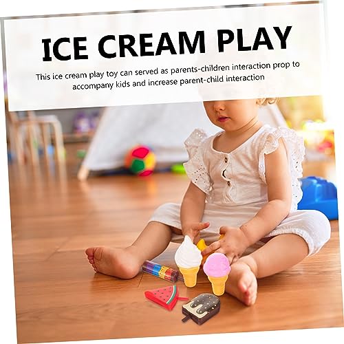 Mikinona Kinderspielzeug Eiscreme Realistisch Nachbildung Dessert Pretend Food Spielerisch Feinmotorik und Fantasie Geeignet für Kreative Lernspiele von Mikinona