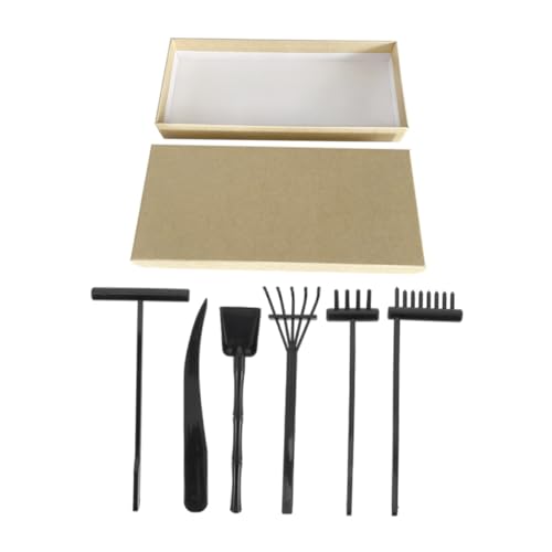 Mikinona Kleines Zen Garten Rechen Set aus Sand Zubehör für Desktop Meditation Leichte Zen Sand Garten Werkzeuge zur Entspannung und Dekoration von Mikinona