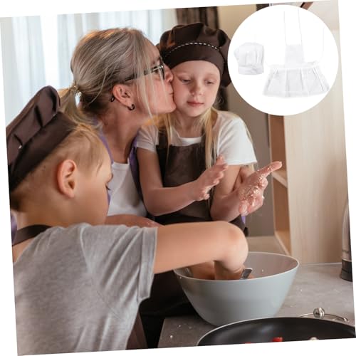 Mikinona Kochset Mädchen Schürze und Kochmütze Kleine Rollenspiel Backschürze Hausarbeit Apron für Kreatives Kochen und Backen im Kinderküche Spiel von Mikinona