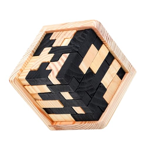 Mikinona Kongming Lock Toy Klassisches Holzpuzzle Gehirntraining Logikspiel für Erwachsene Fördert Problemlösung Stressabbau Eltern Junge Mädchen Interaktion Vielseitiges Denkspiel von Mikinona