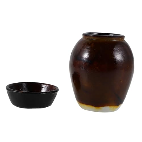 Mikinona Koreanisches Miniatur Würzgefäß Handbemalt Traditioneller Pickling Crock Puppenhaus Dekoration Authentisches Kunsthandwerk Sammlerobjekt Küchendeko Souvenir Mikinona Koreanisches Miniatur Würzgefäß Handbemalt Traditioneller Pickling Crock Puppenhaus Dekoration Authentisches Kunsthandwerk Sammlerobjekt Küchendeko Souvenir von Mikinona