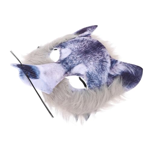 Mikinona Kreative Halloween Wolf Maske aus PE und Vliesstoff Realistische Halbe Gesichtsbedeckung für Party Cosplay Dekorative Maskerade Vielseitig für Karneval und Kostümpartys Geeignet von Mikinona