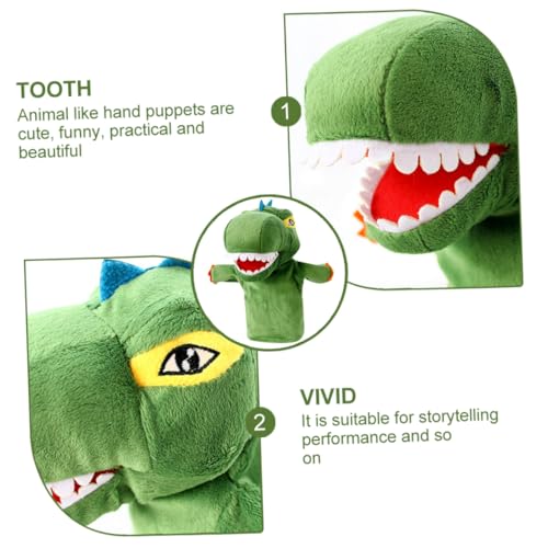 Mikinona Kuscheliger Dinosaurier Handpuppe Plüschtier aus PP Baumwolle Weiches Stofftier für Pädagogische Handpuppe für Kindergarten und Familien Fördert Fantasie und Logisches Denken von Mikinona