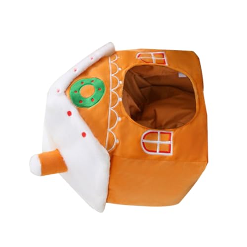 Mikinona Lebkuchenhaus Kopfbedeckung Weihnachten Lustige Weihnachtskopfbedeckung Fotorequisite Wiederverwendbar Bunte Cartoon-designs Für Festliche Feierlichkeiten von Mikinona